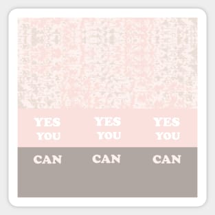 Yes-you-can. My backgrounds collage, pink, pastel, gradient, art, decor, TeePublic Sticker